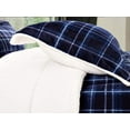 thumbnail image 3 of Queen Size Mocassi Winter Warm Bed Comforter Set - Heavy Weight Plaid, Micromink Sherpa-Backing, 3-Piece, 3 of 6