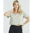 thumbnail image 5 of Real Essentials 5 Pack: Women's Dry-Fit Short Sleeve V-Neck Crop Top Boxy Athletic Tee, 5 of 6