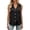 Black, variant on Sleeveless Collared Blouse Casual Button Down Shirt Lightweight Summer Top Work Half Sleeve Women Quick Shot plus Button down Shirt Women Scrub T Shirts for Women Elephant Shirt Elbow Tee