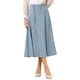 thumbnail image 1 of Falda A-Line para mujer INSPIRE CHIC, falda maxi elástica de cintura alta con bolsillos L azul polvo, 1 of 5