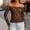 Coffee, variant on Womens off the Shoulder Top Boho Foral Lace Long Sleeve Shirts Mesh Fitted Going out T Shirts Tops