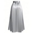 thumbnail image 5 of Women's Vintage Style Midi Skirt with Hidden Side Pockets and Flared Hem, Soft Stretch Fabric for All Day Comfort Gray L, 5 of 7