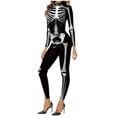thumbnail image 5 of FASHOFT Adult Skeleton Digital Print Halloween Full Body Jumpsuit Tight Bodysuit Party Stage Performance Cosplay Outfit Fancy Dress Up Halloween L, 5 of 7