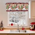 thumbnail image 2 of Winter Snowman Valances for Windows, 54 x 18in, Merry Christmas Xmas Tree Elk Wood Grain Plaid Rod Pocket Kitchen Valance Curtain Light Filtering Window Treatments for Living Room Bedroom, 1 Panel, 2 of 7
