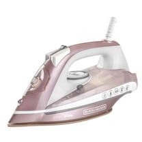 Black   Decker Pearl Glide Steam Iron with Pearl-Infused Ceramic Soleplate, Vertical Steaming