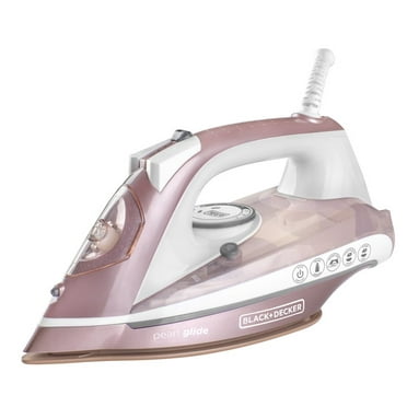 Black   Decker Pearl Glide Steam Iron with Pearl-Infused Ceramic Soleplate, Vertical Steaming