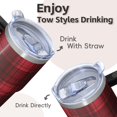 thumbnail image 4 of Reusable 20oz Geometric Texture Tumbler with Handle, Stainless Steel Double Wall Insulated Travel Coffee Mug Leak Proof, 4 of 5