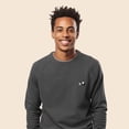 thumbnail image 4 of Dalix Panda Embroidered Fleece Crewneck Long Sleeve Sweatshirt Mens in Asphalt Gray M Medium, 4 of 5