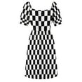 thumbnail image 5 of Black and White Checkard Pattern Sleeveless Dress Women's skirt birthday dress, 5 of 6