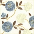 thumbnail image 2 of Wyatt Jr., Norman 20x20 White Modern Wood Framed Museum Art Print Titled - Blue and Cream Flowers on Silk II, 2 of 4