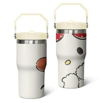 20oz Hello Kawaii Cat Cute Stainless Steel Tumbler with Lid and Straw,Spill Proof Travel Cup Double Wall Vacuum Insulated Coffee Mug with Top Handle Cameosa