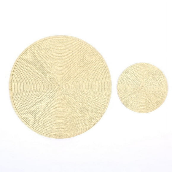 Apmemiss Clearance 12.6 Inches Woven Placemats, Thick Heat Insulation Mats, Household Table Mats, Coasters, Bowl Mats, Placemats