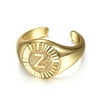 Yellow Gold Plated Initial Letter Alphabet Signet Ring Open Ring Size 7.