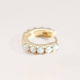 thumbnail image 4 of Multiple Sizes White Opal Hoop Earrings, 4 of 11