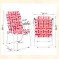 thumbnail image 6 of Zimtown 2 Pack Lawn Chair Set Patio Folding Web Outdoor Portable Camping Chair(Red & White), 6 of 9