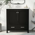 thumbnail image 4 of Harper & Bright Designs 30" Bathroom Vanity with Sink Combo, Bathroom Cabinet with Ceramic Top, Multifunctional Storage Doors and Drawer, Black, 4 of 16