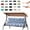 Blue Grid, variant on Outdoor Porch Swing Cushions, 4" thick patio swing cushions 3 Seater for outdoor furniture, Waterproof Bench Replacement Cushion with Ties(palm-63×40in)