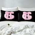 thumbnail image 4 of Erosebridal Kawaii Initial Letter Sheet Set Full, Monogrammed G Bedding Sets Full Size, Pink Ribbon Cow Reversible Full Sheet Sets, Ultra Soft Bedroom Decoration, 4pcs, 4 of 7