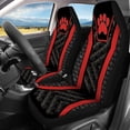 thumbnail image 3 of Pzuqiu Red Paw Honeycomb Car Seat Covers Full Set Front and Rear Seat Cover Set Car Front Seats 3 PCS Front and Back Seat Protector Fit for Trucks Sedans, 3 of 10