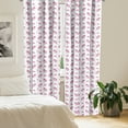 thumbnail image 3 of Ambesonne Love Window Curtains, Blushy Hearts Pony Pattern, Each 28" W x 63" L, Hot Pink White, 3 of 5