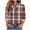 #0047-Multicolor, variant on Uootdi Flannel Gift Plaid Gradient Color Long Sleeve Shirts for Women Button Down Dressy Casual Blouses Plaid Lightweight Fall T ops