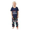 thumbnail image 6 of Odeerbi Christmas Pajamas for Family Holiday Short Sleeve Family Christmas Pajamas Matching Sets Kids Casual Print Top with Bottom Outfits Home Wear Sleepwear Family Matching PJs Set Blue, 6 of 7