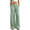 thumbnail image 3 of VV AVEORS Wide Leg Sweatpants Women Baggy High Waisted Gym Workout Joggers Elastic Waist Track Pants Mint Green 2XL, 3 of 7