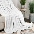 thumbnail image 2 of BNM Fleece Sherpa Reversible Lattice Blanket, Full/ Queen, White, 2 of 8