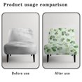 thumbnail image 6 of HELLHERO Leaf Pattern Stretch Elastic Bottom Dustproof Accent Chair Washable Cover Stain Protection Armless Accent Chair Washable Cover for Armless Chair, 6 of 8