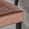 thumbnail image 3 of GDF Studio Villere Contemporary Tufted Roll Top Dining Chairs, Set of 2, Blush Velvet and Dark Brown, 3 of 12