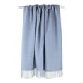 thumbnail image 2 of Stonewash Blue & White Waffle Knit Throw, 2 of 3