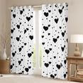 thumbnail image 2 of Feelyou Romantic Love Heart Curtains Pack of 2 (42x84 Each), White Black Curtains Blackout, Teesn Kids Girls Women Bedroom Curtains, Blackout Curtains Room Decor, 2 of 6