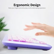 Mofii 666 Wireless Keyboard Mouse Combo,2.4G Colored keyboard ,110 Key Cute Keyboard Mouse Set with Round Punk Keycaps for Girl Light Brown