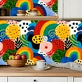 thumbnail image 5 of Peel and Stick Wallpaper Canvas Contact Paper Rainbow Colourful Rainbows Polka Dots Vibrant Rainbow Decoration Polka Self Adhesive and Removable 23.6in x 118in, 5 of 8