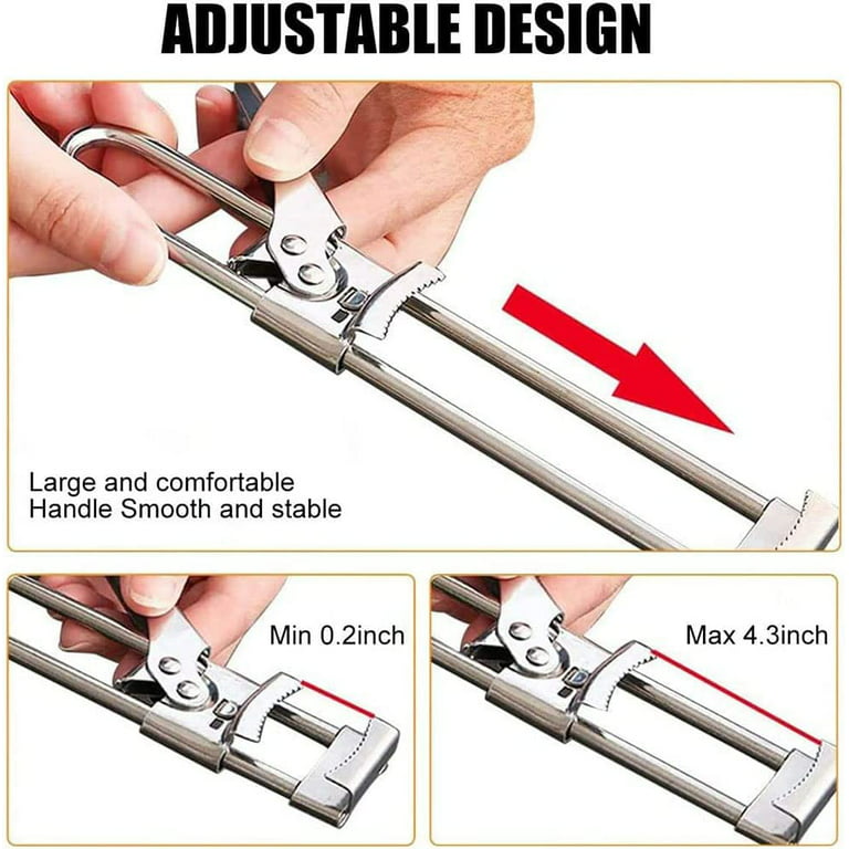 Adjustable Multifunctional Stainless Steel Can Opener,2023 New Lid Opener,Jar Opener for Weak Hands,Easy Twist Bottle Opener,2PCS