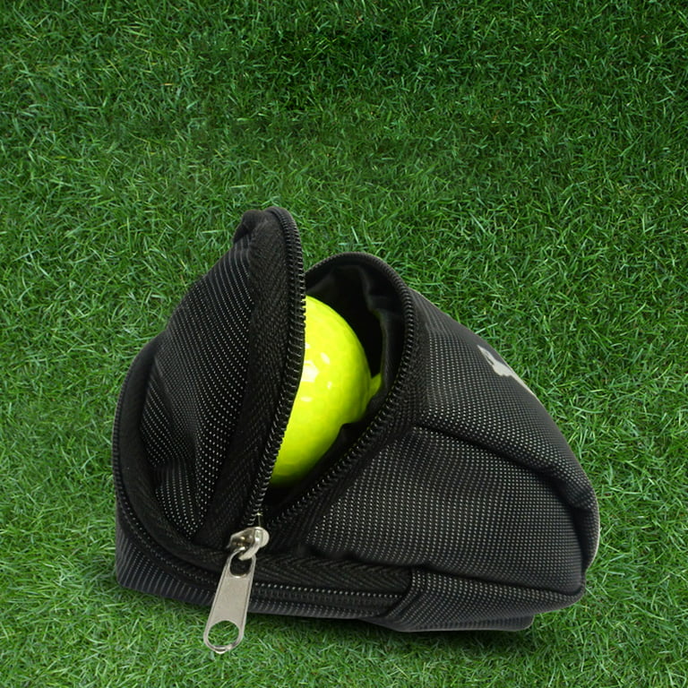 Nylon Golf Ball Bag Portable Waist Pouch Zipper Design Large Volume Golfing  Storaging Holder Outdoor Accessories with Hook