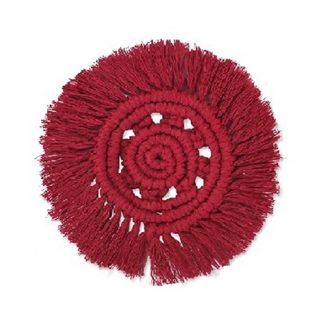 HEVIRGO Coaster Hand-woven Multi-purpose Table Decor Cotton Coffee Cup Mat for Drink