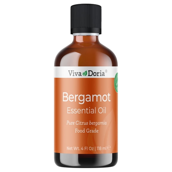 Viva Doria Italian Bergamot Essential Oil, Food Grade, 4 fl oz (118 ml) - 100% Pure, Natural Citrus Oil for Aromatherapy