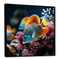 thumbnail image 2 of Designart "Stunning Azure And Tangerine Butterflyfish I" Coastal Coral Under Water Floater Framed Canvas Art Print, 2 of 5