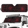 thumbnail image 2 of Uorisanigo Red Spider Web Windshield Sun Shade Compatible with 1997-2018 Jeep Wrangler TJ JK JKU, Sunshades Heat Shield, Front Window Sun Shade, Aluminum Foil Film Structure, 2 of 7