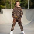 thumbnail image 2 of Uorisanigo Oversized Camo Forest Pullover Hoodies Sweatshirt and Sweatpants Suit for Boys Girls, Winter Kids Clothes Graphic Printed Sweatsuit Lounge Matching Set, 2 of 7