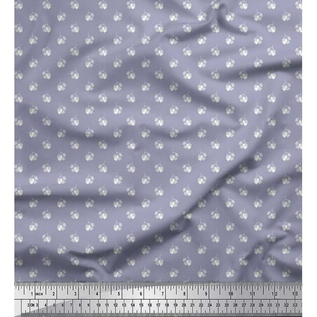 Soimoi Poly Georgette Fabric Leaves & Berries Shirting Print Fabric by Yard 42 Inch Wide