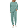thumbnail image 3 of Fantaslook Two Piece Sets for Women Crewneck Long Sleeve Ribbed Sweatsuits Pullover Lounge Set with Pockets Casual Tracksuit Fall Outfits, 3 of 7