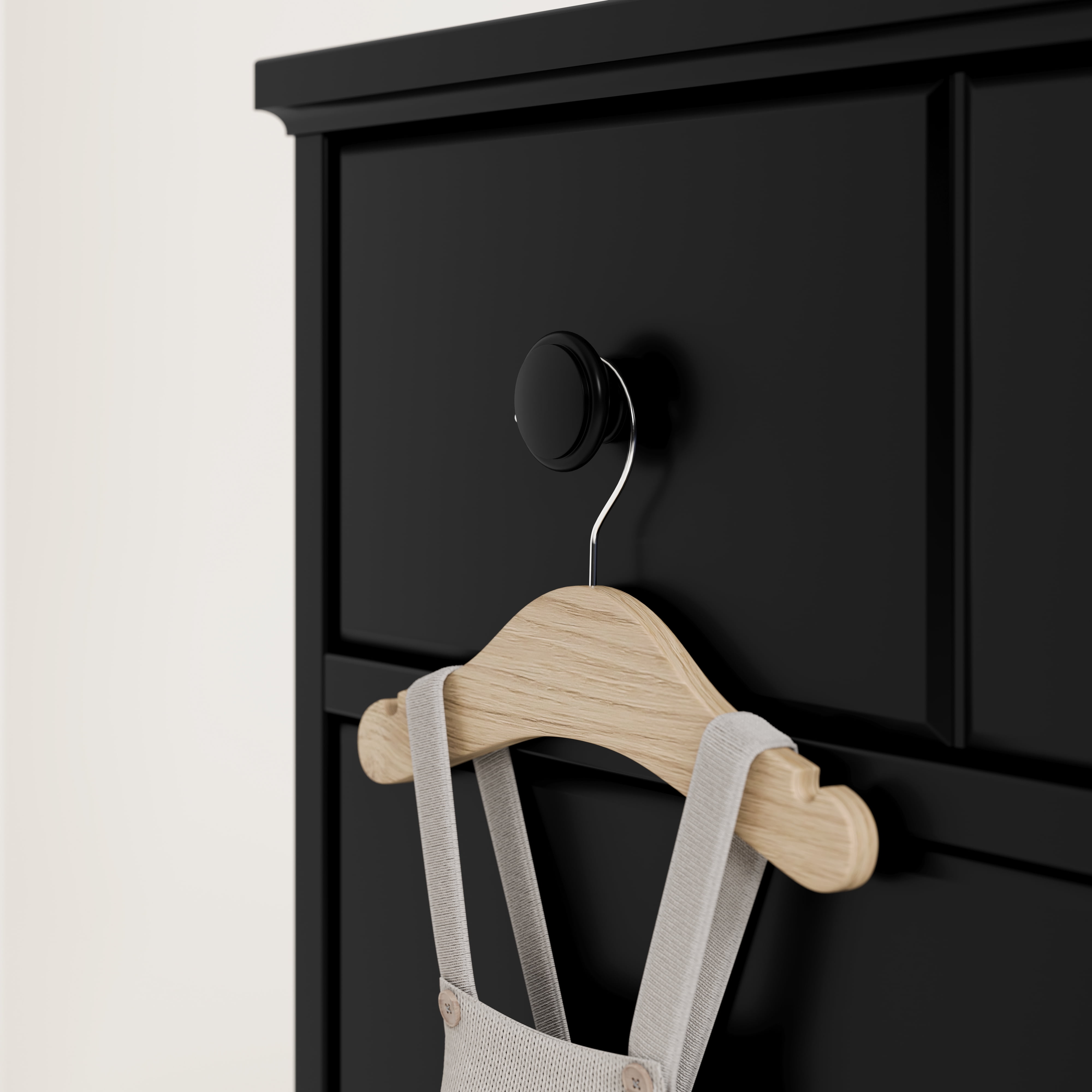 Storkcraft Moss 6 Drawer Nursery Double Dresser, Black