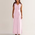 thumbnail image 4 of Lindreshi Jumpsuits for Women Womens Fashion Summer Solid Casual Sleeveless Suspender Long Jumpsuit, 4 of 9