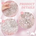thumbnail image 4 of Computerized Embroidery Cloth Sew on Ornament Accessories Glass Rhinestone & Glittered Sequin Appliques Silver 265x135x5mm, 4 of 6