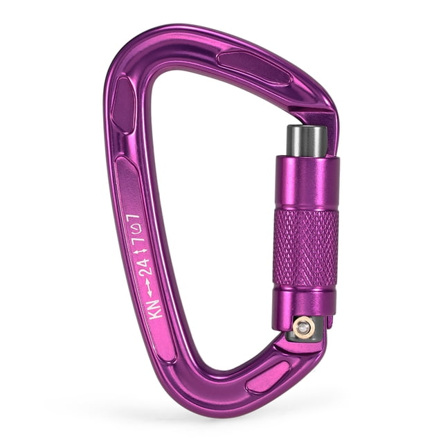 Mosquetón 24KN Twist Locking Gate Carabiner Heavy Duty Auto Lock Carabiner Al aire libre D-ring Hebilla Escalada Rappelling Canyoning Hamaca Clip de bloqueo 1 1