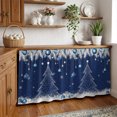 thumbnail image 3 of Navy Blue Christmas Tree Cabinet Curtain 32"Wx55"L,Dustproof Pantry Door Curtain W/ Self Adhesive Tape,Xmas Balls Pine Needles Snowflake Tall Storage Cover Privacy Drape for Bathroom Kitchen, 3 of 9