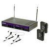 NEW GEMINI VHF-2001HL 4-Channel Dual Wireless Lavalier Headset Microphone System