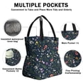 thumbnail image 3 of Pioneer Flower Floral Print Pattern Drawstring Lunch Bag Women - Drawstring Lunch Bag Insulated for Work Office - Stain-Resistant Large Lunchbags for Women with Multi-Pockets, 3 of 6